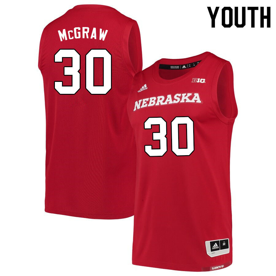 Youth #30 Chris McGraw Nebraska Cornhuskers College Basketball Jerseys Sale-Scarlet - Click Image to Close
